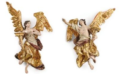 A Pair of Baroque Light-Bearing Angels