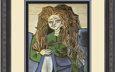 Pablo Picasso Portrait of Madame Helene Parmelin Custom Framed Print