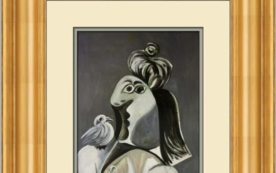Pablo Picasso Woman with Bird Custom Framed Print