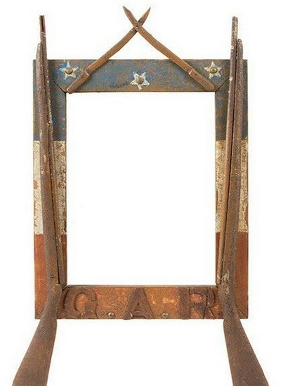 Painted Gar Frame In Red,white And Blue
