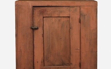 Painted single door cupboard, circa 1800