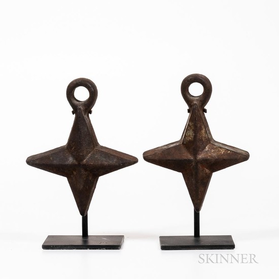 Pair of Cast Iron Star-form Water Tower Weights