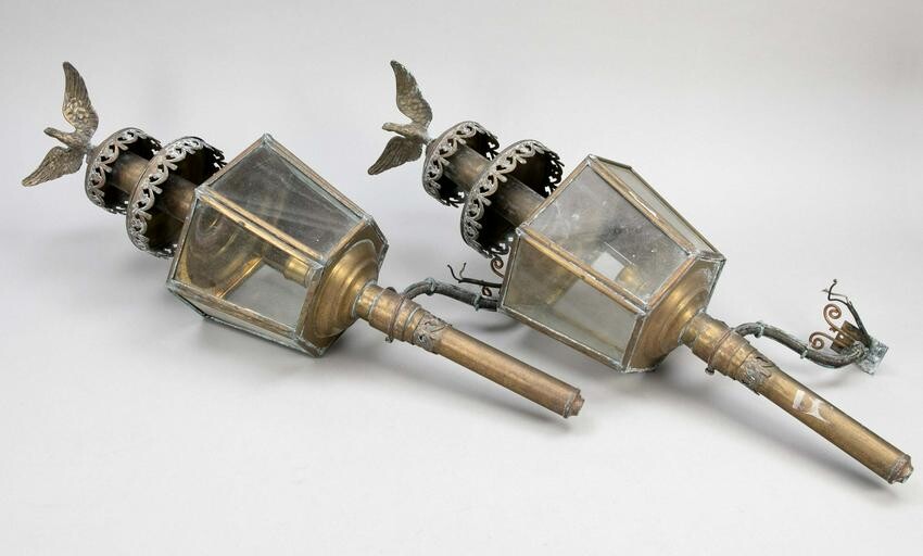 Pair of carriage lamps, late 19th