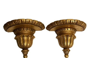 Pair of gilded corbels (2) - Wood - 20th century