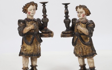 Paire de messagers Italiens En bois sculpté... - Lot 115 - Lux-Auction