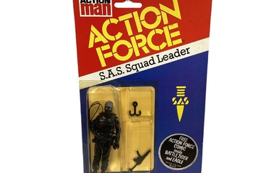 Palitoy Action Man Action Force S.A.S. Squad Leader & S.A.S.Commando (x3), on card with blister pack (4)