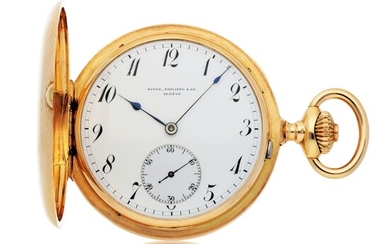 Patek Philippe, RETAILED BY F. WORONIECKI, WARSAW: YELLOW GOLD HUNTING-CASED WATCH MADE IN 1895