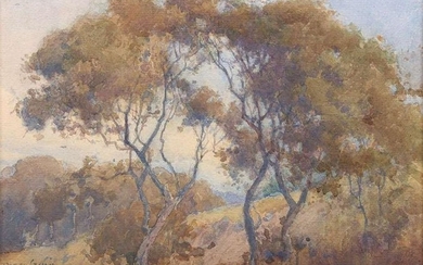 Percy Gray Watercolor California Oak Trees c1910