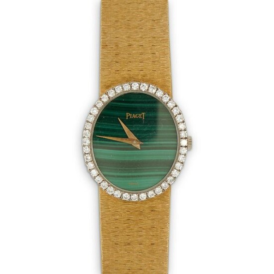 Piaget 18K Gold Diamond & Malachite Watch