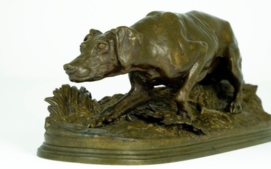 Pierre-Jules Mène (1810-1879) - Sculpture of hunting dog - Bronze - 19th century