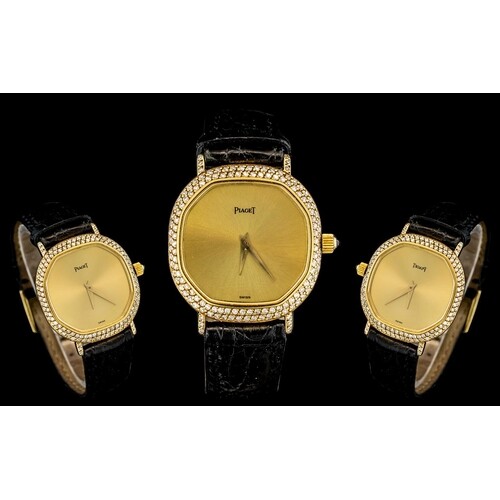 Piaget - 18ct Gold and Diamond Set Ladies Wrist Watch with O...