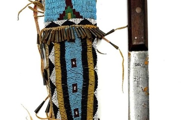 Plains Indian Knife and Sheath, 18 or 19th Century
