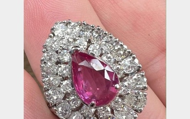 Platinum GIA Certified Ruby & Diamond Ring