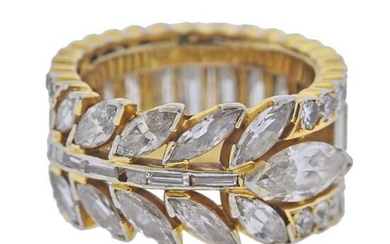 Platinum Gold Plated Diamond Wedding Band Ring