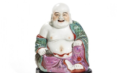 Polychrome porcelain Budai mounted as a lamp China, 20th Century