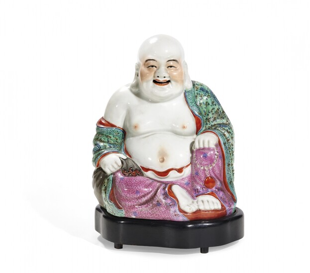 Polychrome porcelain Budai mounted as a lamp China, 20th Century