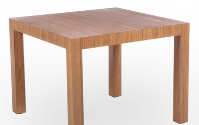 Post Modernist Oak-Grained Laminate Parsons Dining Table, Late 20th Century