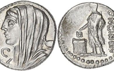 RÉPUBLIQUE ROMAINE Cassia, Caius Cassius Longinus. Denier ND (63 av. J.-C.), Rome. RRC.413/1 ; Argent...