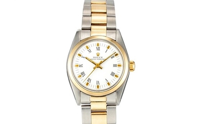 ROLEX | OYSTER PERPETUAL, REFERENCE 6748, A YELLOW GOLD AND STAINLESS STEEL WRISTWATCH WITH BRACELET, CIRCA 1976