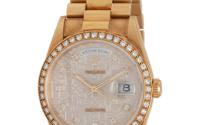 ROLEX, REF. 18348 18K YELLOW GOLD AND DIAMOND 'DAY-DATE' WATCH