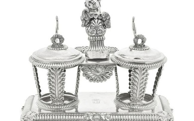 ROYAL INTEREST: an Italian 'Royal House of Savoy' silver inkstand Carlo Balbino, Turin circa 182...