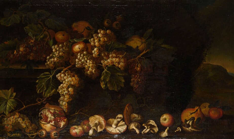 RUOPPOLO, Giovanni Battista zugeschrieben (1629 Neapel - 1693 ebd.). Ruoppolo, Giovanni Battista zugeschrieben: Großes Früchtestillleben...