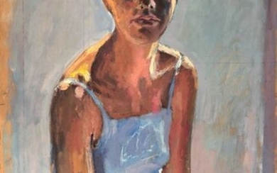 Ramon Moscardó (1953) - Mujer con vestido azul