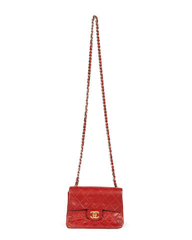 Red Mini Classic Single Flap Bag