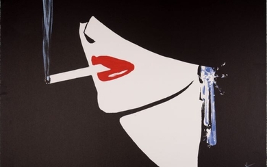 René Gruau (1909-2004) - La cigarette, 1988 - Original large lithograph - Hand-signed!