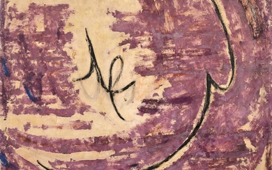 René LAUBIES (1924 - 2006) Abstraction - 1954 Technique mixte sur papier marouflé sur panneau d'Isorel