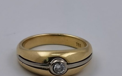 Ring - 18 kt. White gold, Yellow gold Diamond (Natural)