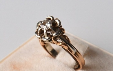 Ring White gold, Yellow gold Diamond (Natural coloured)