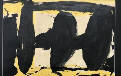 Robert Motherwell Signed Acrylic on Paper