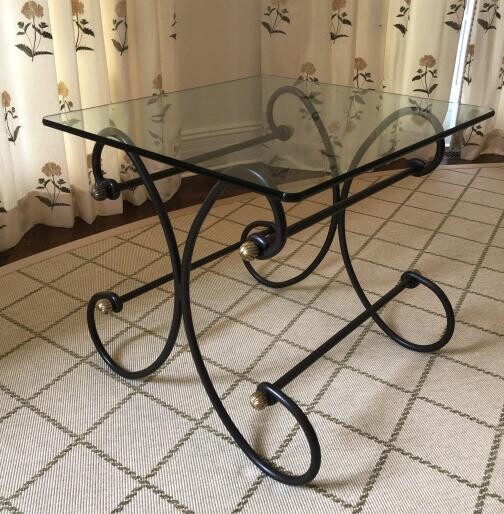 Rococo Glass Coffee Table With Iron Base