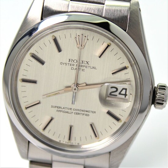 Rolex - "NO RESERVE PRICE" Oyster Perpetual Date 1500 Rare Silver Sigma Dial - 1500 - Men - 1970-1979