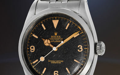 Rolex, Ref. 6610 A very rare and well-preserved stainless steel wristwatch with bracelet and hang tags