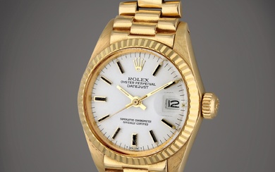 Rolex Reference 6917 Datejust | A yellow gold automatic wristwatch with date and bracelet, Circa 1981
