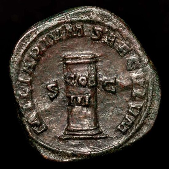 Roman Empire. Philip I (AD 244-249). Æ Sestertius,1000th. anniversary of Rome - MILIARIVM SAECVLVM, S-C, cippus inscribed COS III in two lines