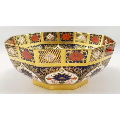 Royal Crown Derby large octagonal bowl in the Imari design: ...
