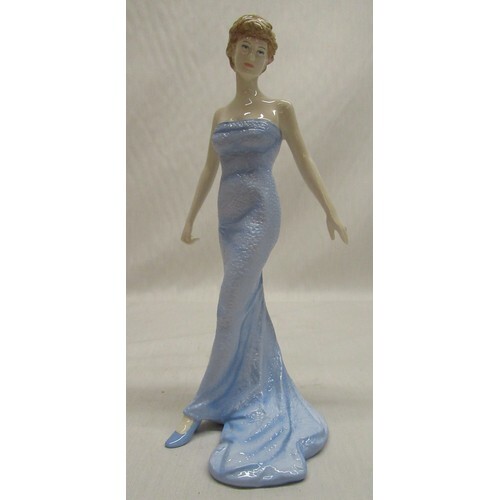 Royal Doulton figure of Diana Princess of Wales in a blue dr...