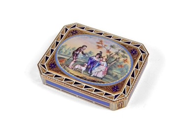 Russian Gold and Enamel Snuff Box Pierre Theremin