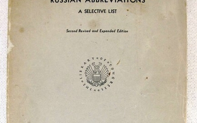 Russian abbreviations: A selective list: Compiled by A. Rosenberg, 1957, stencil, Library of Congress, Washington.