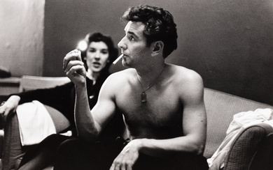 Ruth Orkin (1921-1985) Leonard Bernstein with Sister Shirley in Green Room at Carnegie Hall, NYC, 1950