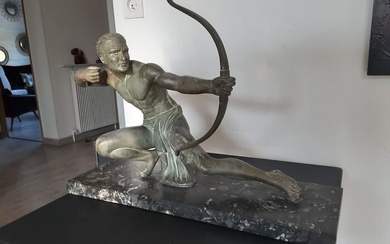 S. Melani - Art Deco archery statue