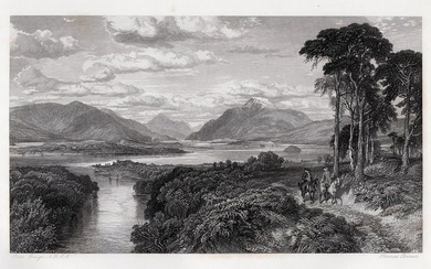 SAMUEL BOUGH 1800s Engraving Loch Lomond SIGNED Framed