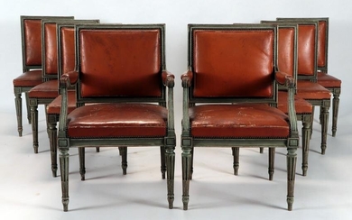 SET 8 FRENCH LOUIS XVI STYLE DINING CHAIRS C.1940