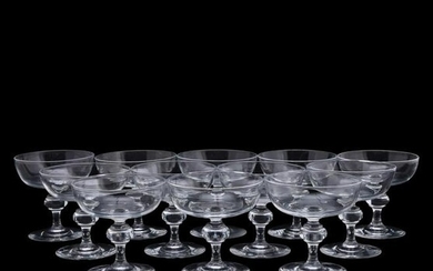 SET OF 12 STEUBEN CHAMPAGNE COUPES, PATTERN 7925