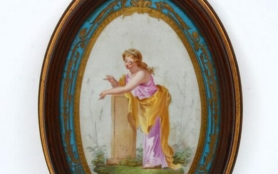 SEVRES STYLE PAINTED PLAQUE