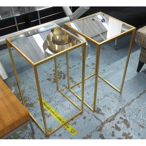 SIDE TABLES, a pair, 1960's French style, 66cm x 35.5cm x 35...