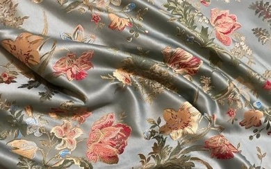 San Leucio damask fabric in green silk blend - Textile - 480 cm - 140 cm